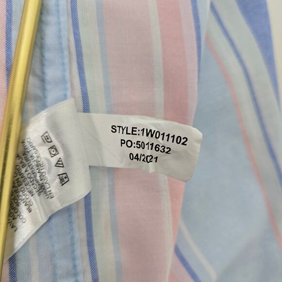Vineyard Vines Stretch Cotton Short-Sleeve Awning Stripe Shirt S/S Men Big 2XB - Picture 15 of 15